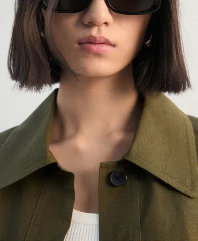 Mango Linen Blend Jacket In Multi