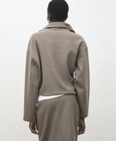 Mango Half Zip Sweatshirt In Multi