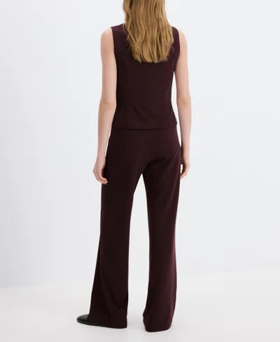 Mango Iguana Tailored Flared Pants In Burgundy