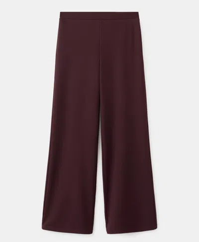 Mango Iguana Tailored Flared Pants In Burgundy