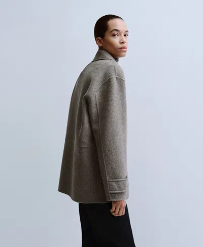 Mango Wool Blend Jacket In Gray