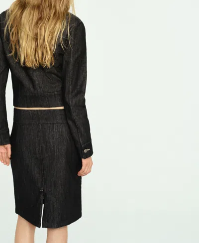 Mango Fitted Denim Jacket In Multi