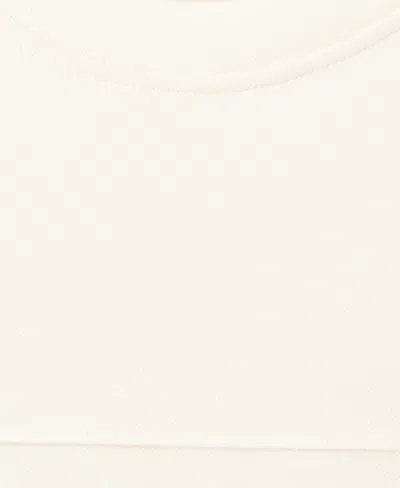 Mango Ruched Sleeve Sweatshirt In White