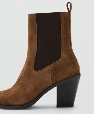 Mango Suede Ankle Boot In Multi