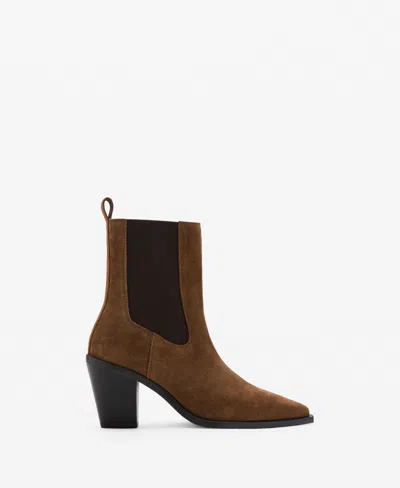 Mango Suede Ankle Boot In Multi