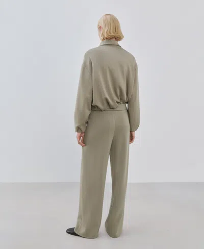 Mango High Neck Balloon Sweatshirt Khaki In Brown