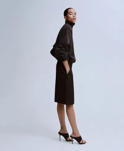 Mango High Neck Balloon Sweatshirt In Brown