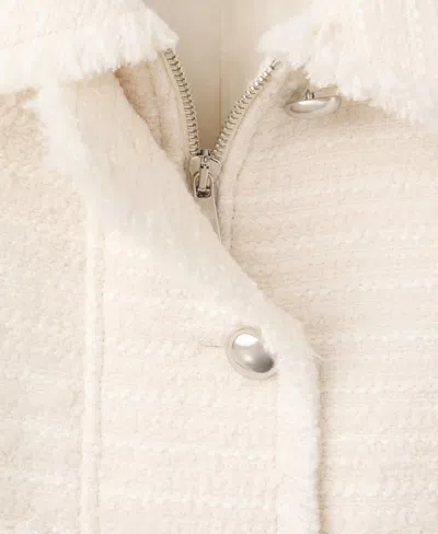 Mango Tweed Jacket In White