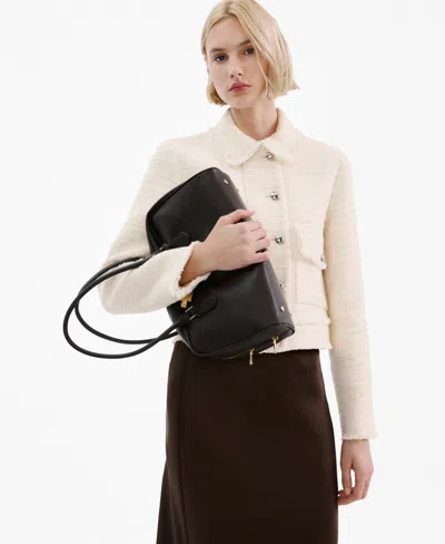 Mango Tweed Jacket In White