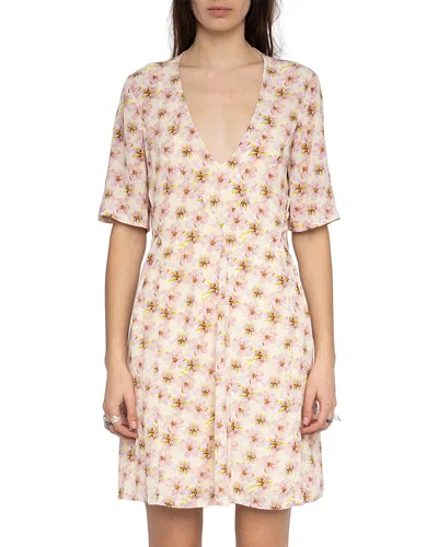 Zadig & Voltaire Womens Pear Rodalas Floral-print Woven Mini Dress In Multi