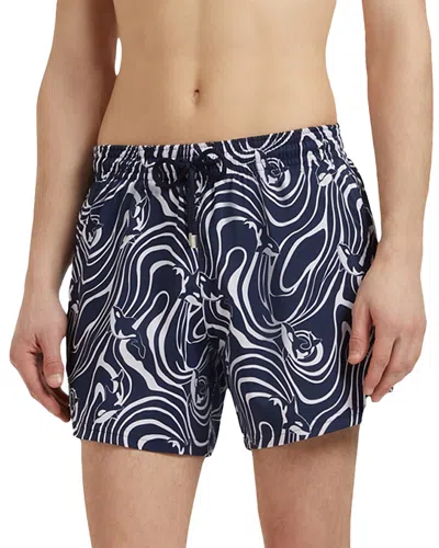 Vilebrequin Moorise Straight-leg Mid-length Printed Swim Shorts In Blue
