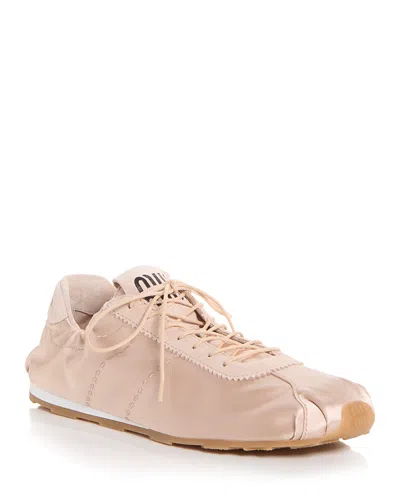 Miu Miu Plume Satin Low Top Sneaker In Multi