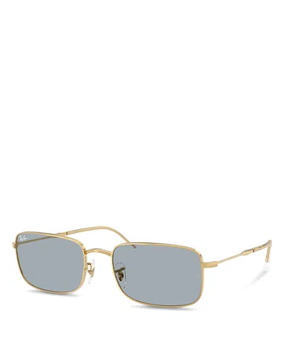 Ray Ban Rectangle-frame Sunglasses In Green