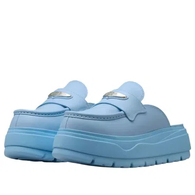 Jordan Logo-plaque Platform Mules In Blue