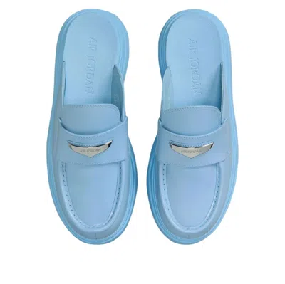 Jordan Logo-plaque Platform Mules In Blue