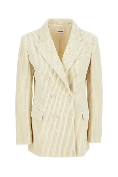 P.a.r.o.s.h Structured White Jacket With Design In Neutral