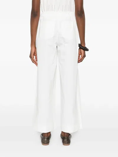 Maje Womens Ecru Belted Wide-leg Tweed Trousers In White