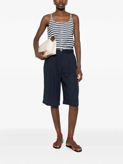 Maje Striped-pattern Button-fastening Top In Multi