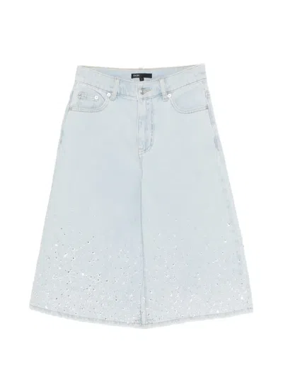 Maje Rhinestone Bermuda Shorts In Blue