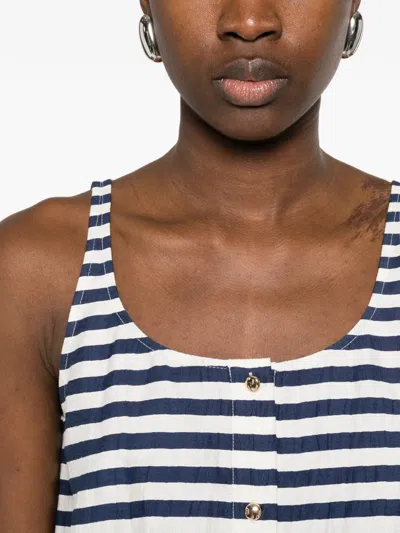 Maje Striped-pattern Button-fastening Top In Multi