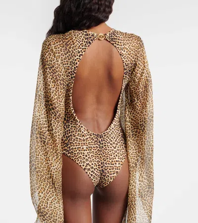 Roberto Cavalli Baby Jaguar Print One-piece Swimsuit In Multi