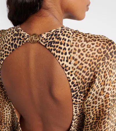 Roberto Cavalli Baby Jaguar Print One-piece Swimsuit In Multi