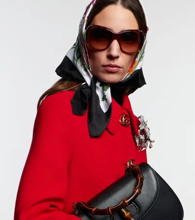 Gucci Script Square Sunglasses In Brown