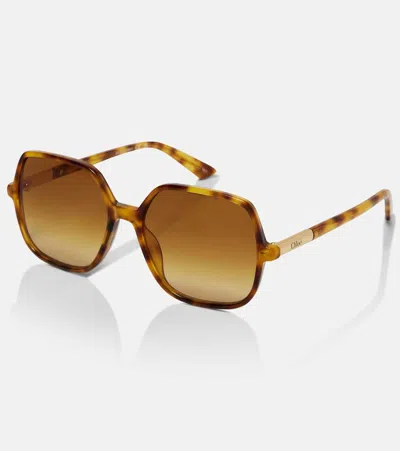 Chloé Judy Round-frame Tortoiseshell Acetate Sunglasses In Brown