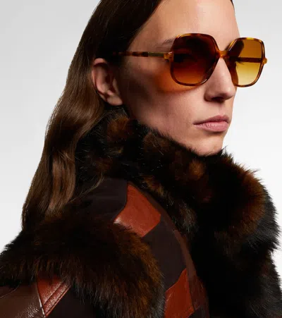 Chloé Judy Round-frame Tortoiseshell Acetate Sunglasses In Brown