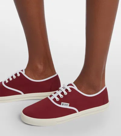 Prada Drill Low-top Sneakers In Red