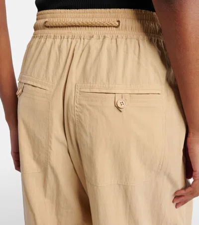 Isabel Marant Inaya High Waist Gathered Straight Leg Pants In Brown