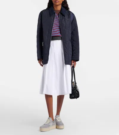 Prada Downtown Bold Suede Platform Sneakers In Gray