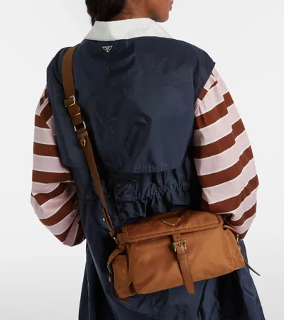 Prada Explore Medium Re-nylon Shoulder Bag In Brown