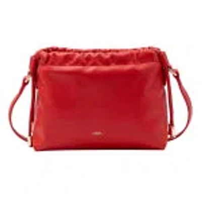 A.p.c. Ninon Mini Structured Side Drawstring Handbag In Red