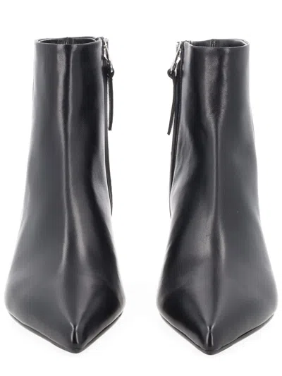 Aeyde Sofie Kitten Heel Pointed Toe Ankle Boots In Black