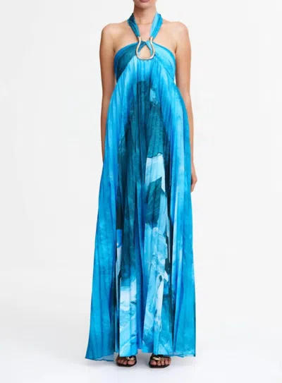 Acler Askham Print Gown In Blue