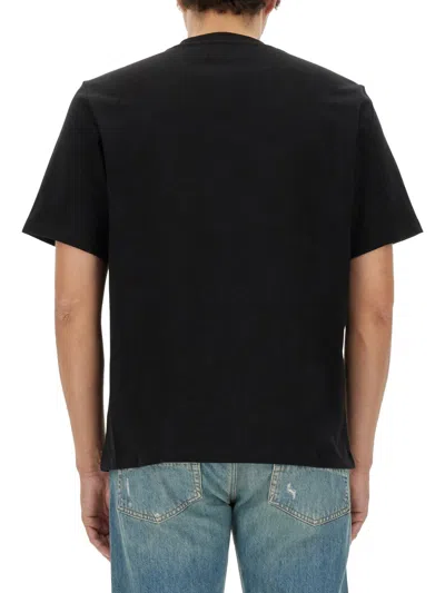 Amiri Men Black Crewneck T-shirt With Logo Lettering Print On The Front In Cotton Man In Black