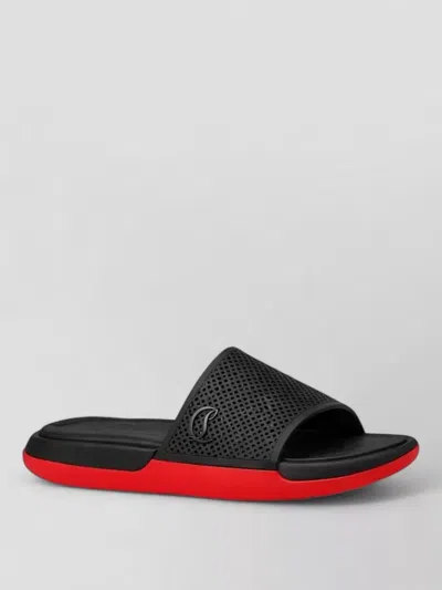 Christian Louboutin Louboutin Slides And Clogs Easy Breezy Men Rubber Black In Multi