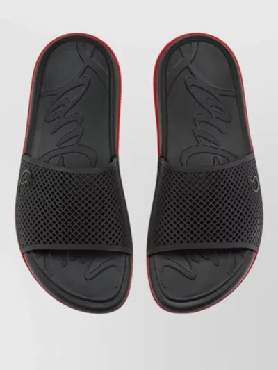 Christian Louboutin Louboutin Slides And Clogs Easy Breezy Men Rubber Black In Multi