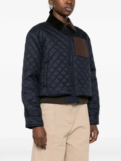 Loewe Short Blue Technical Fabric Jacket In Multi