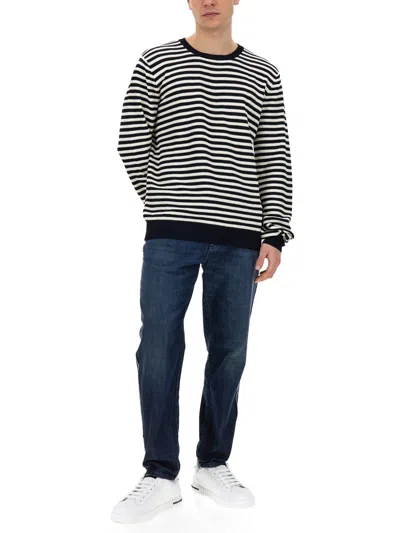 Dolce & Gabbana Jersey With Stripe Pattern In Black