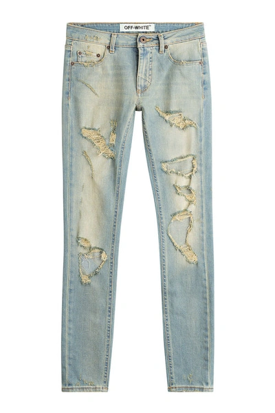 Off-white Distressed Skinny Jeans