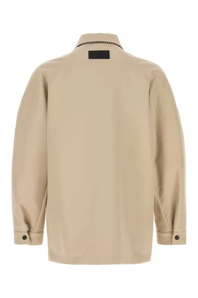 Givenchy Canvas Jacket Collared Design Back Yoke In Brown