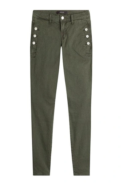 J Brand Skinny Jeans With Buttons In Green