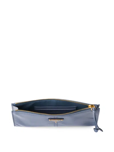 Prada Leather Pouch In Blue