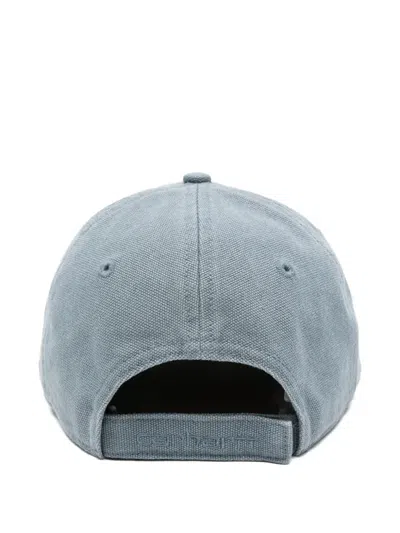 Carhartt Mens Cozy Blue The Canvas Logo-patch Cotton Cap In Blue