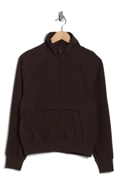Z By Zella Perfect Day Half Zip Pullover In Brown