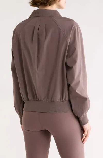Z By Zella Perfect Day Half Zip Pullover In Brown