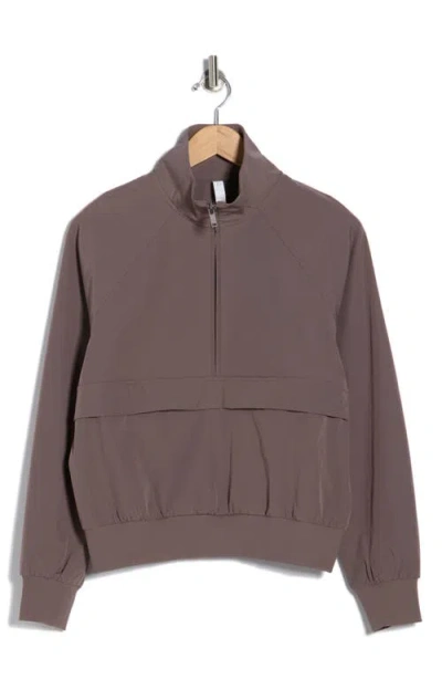 Z By Zella Perfect Day Half Zip Pullover In Brown