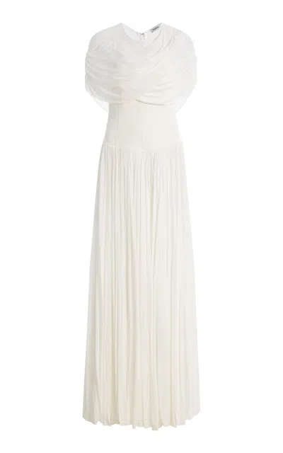 Simkhai Women's Nancie Draped Jersey Cape Midi Maxi Dress In Ivory In White